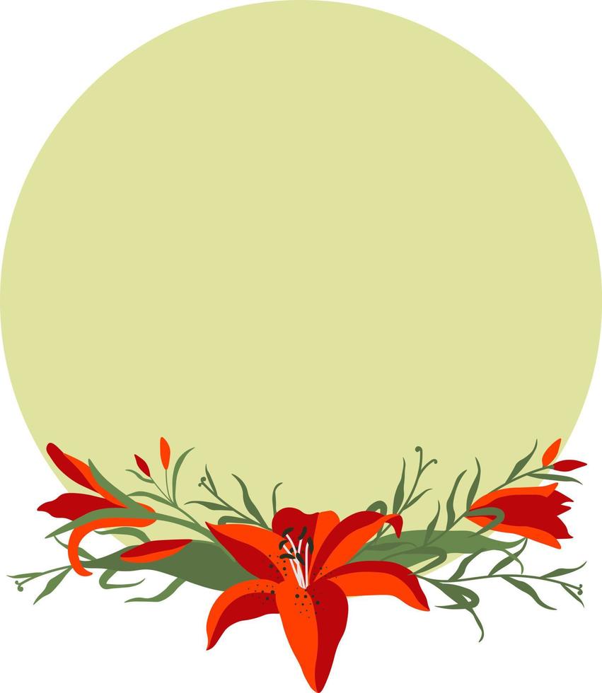 Lily border flower floral clipart vector