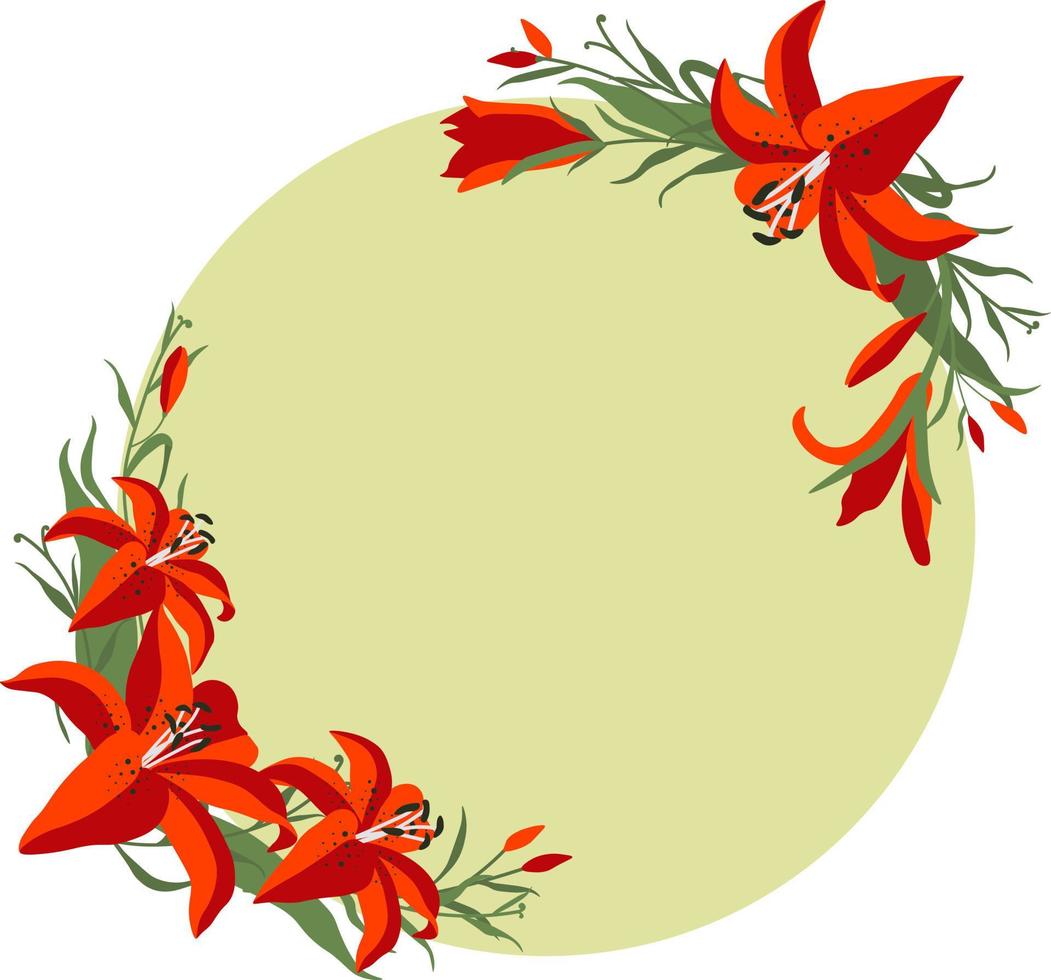 Lily border flower floral clipart vector