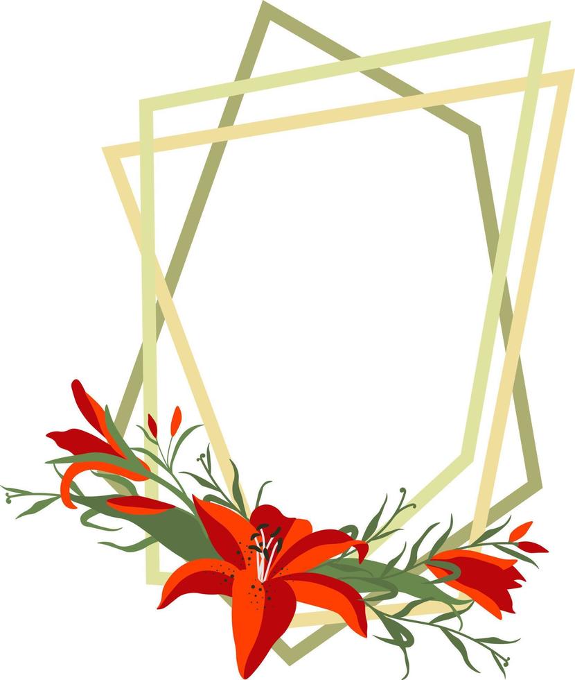 Lily border flower floral clipart vector