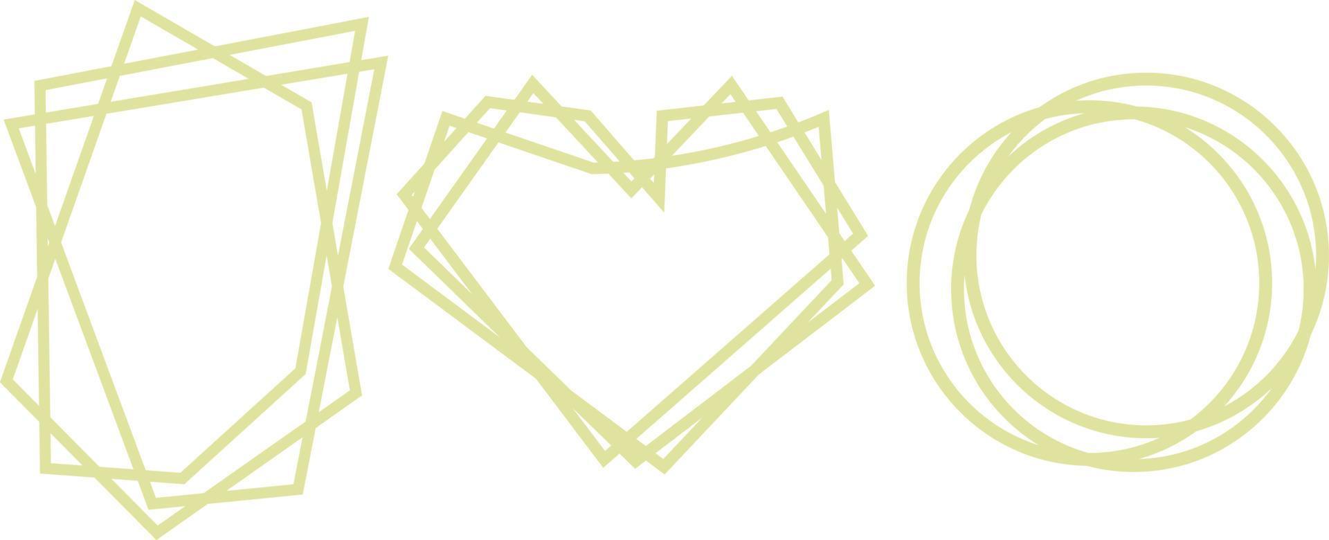 Set Border Line rectangle, heart, circle vector