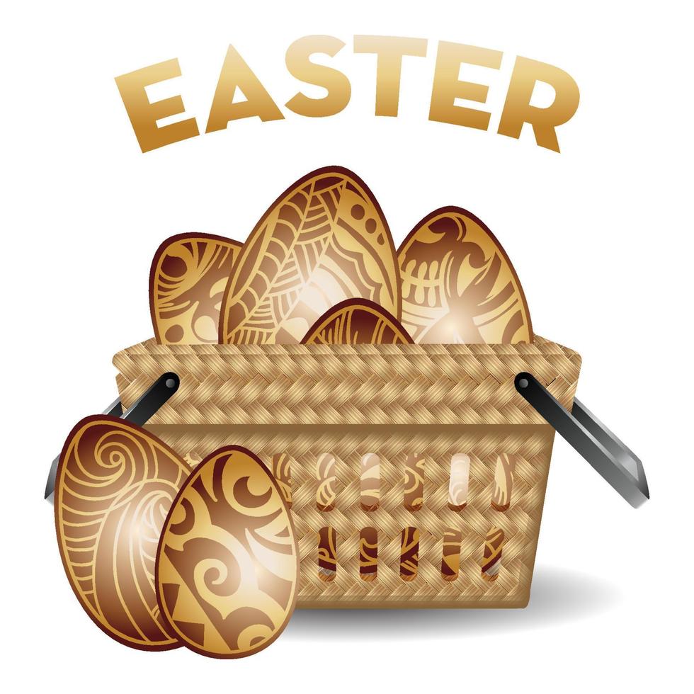 easter egg basket 20264508 Vector Art at Vecteezy