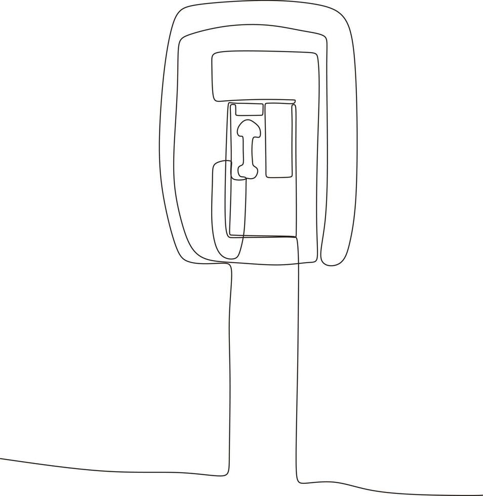 Public telephone continuous line drawing art really helps people to communicate,vector illustration vector