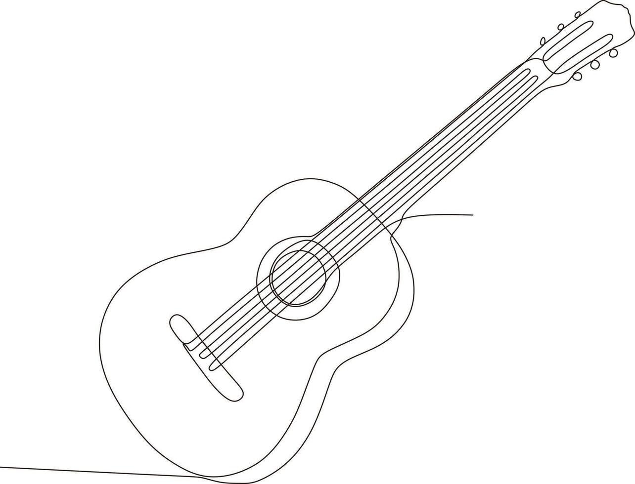 acoustic guitar continuous line drawing,vector illustration vector