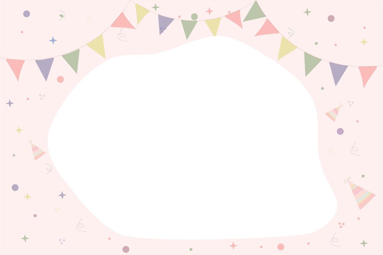 Birthday background. Birthday invitation. Background with confetti, holiday caps. vector