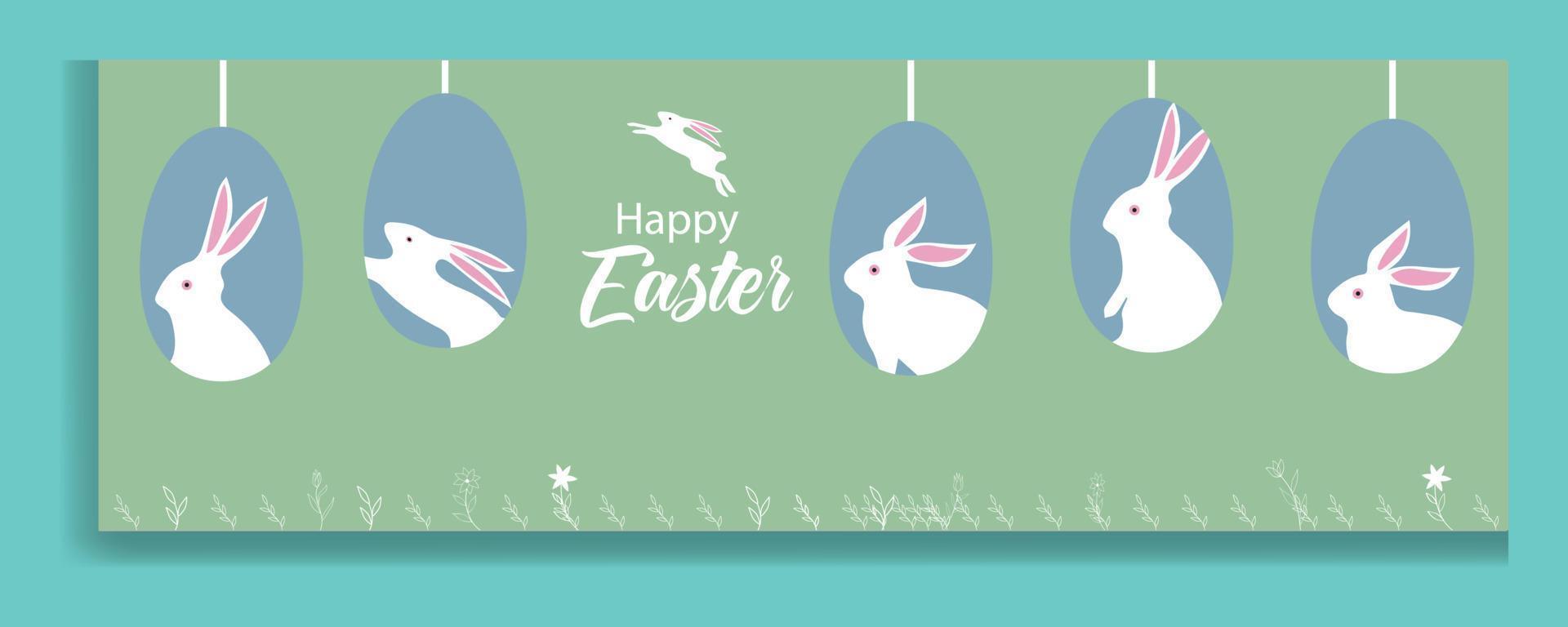 Easter rabbit, easter Bunny. Vector illustration.