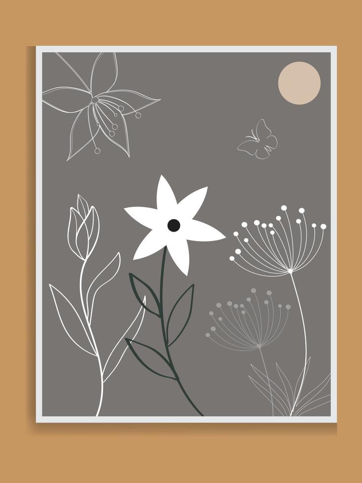 Flat design colorful wall art illustration. Vector illustration