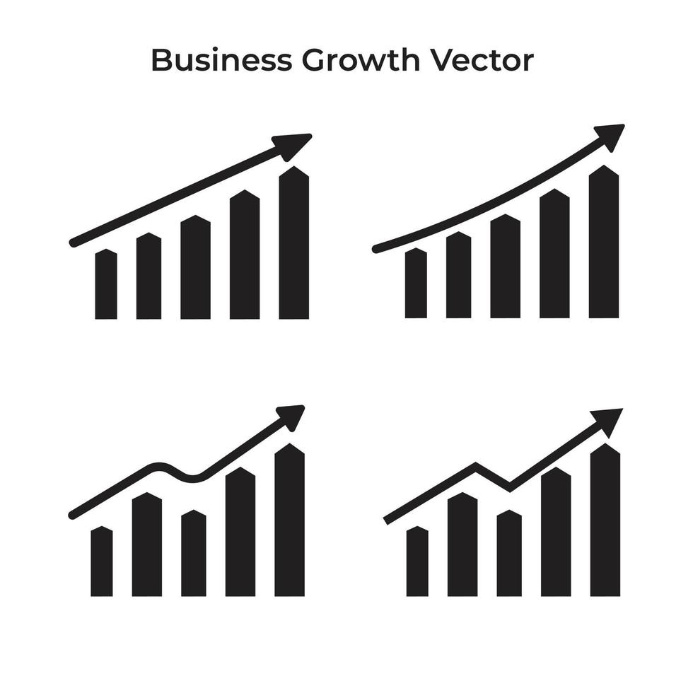 negocio crecimiento grafico vector grafico. demostración financiero desarrollo png grafico. empresa crecimiento grafico ilustración en negro y éxito blanco gráfico contenido.