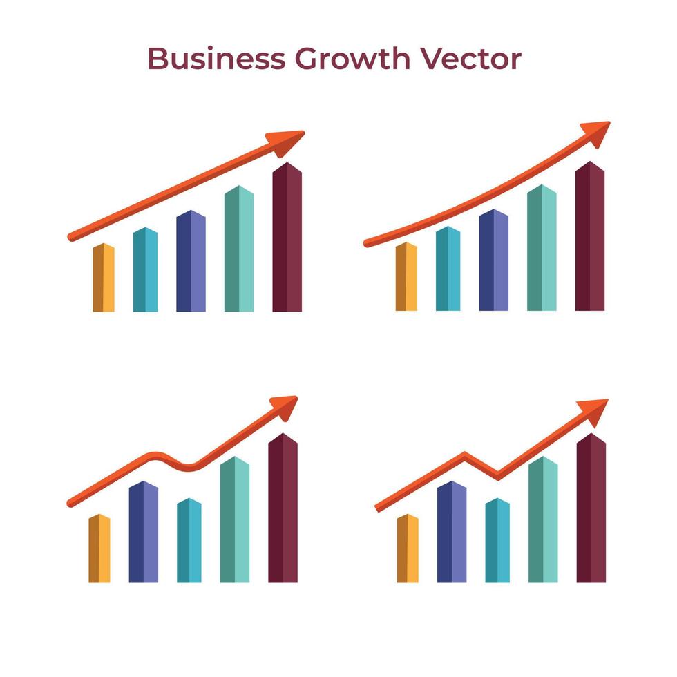 Business Graph vector Illustration .Sales growth target .colorful vector Element  for  business growth company presentation