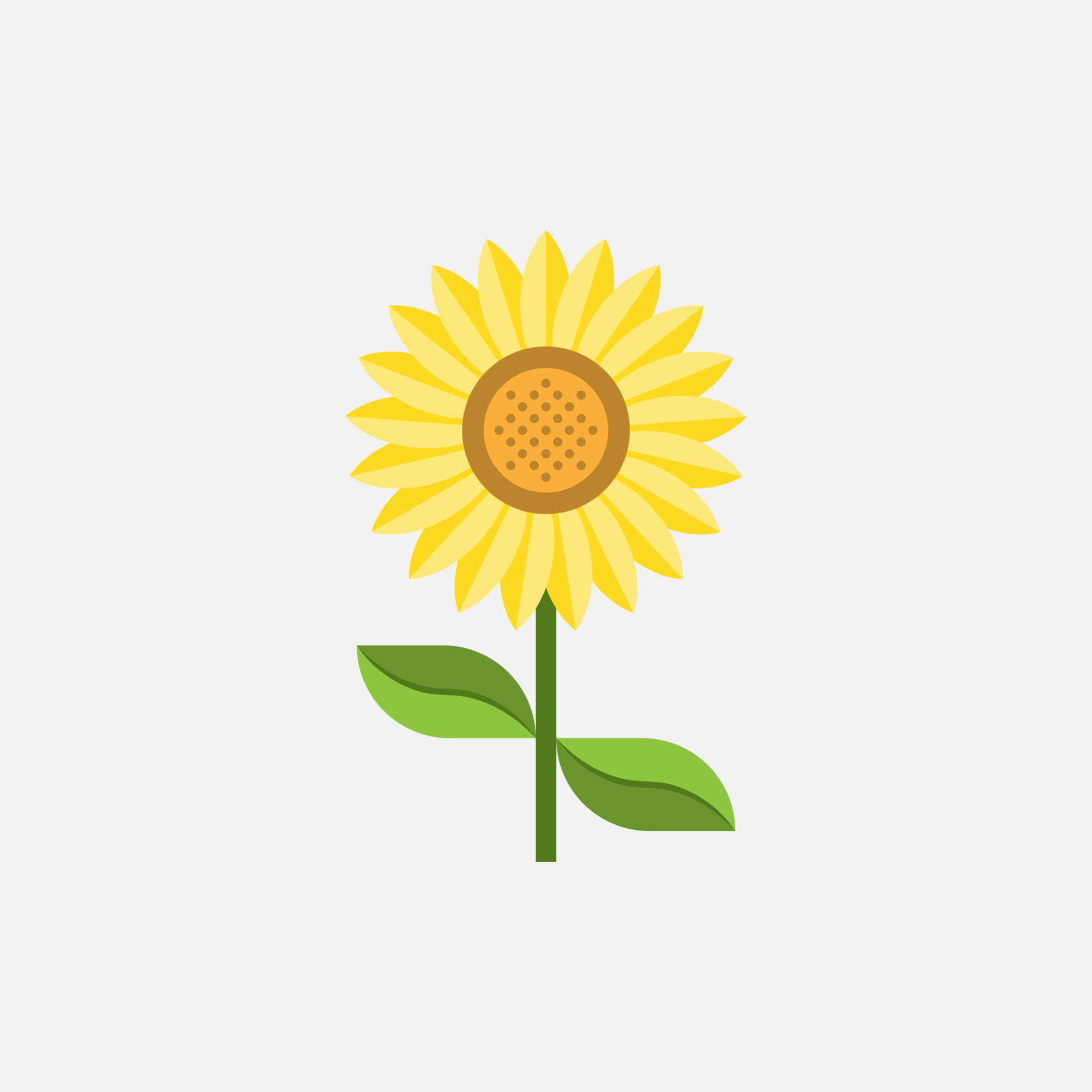 Sunflower on white background vector clip art. Yellow flower, plant