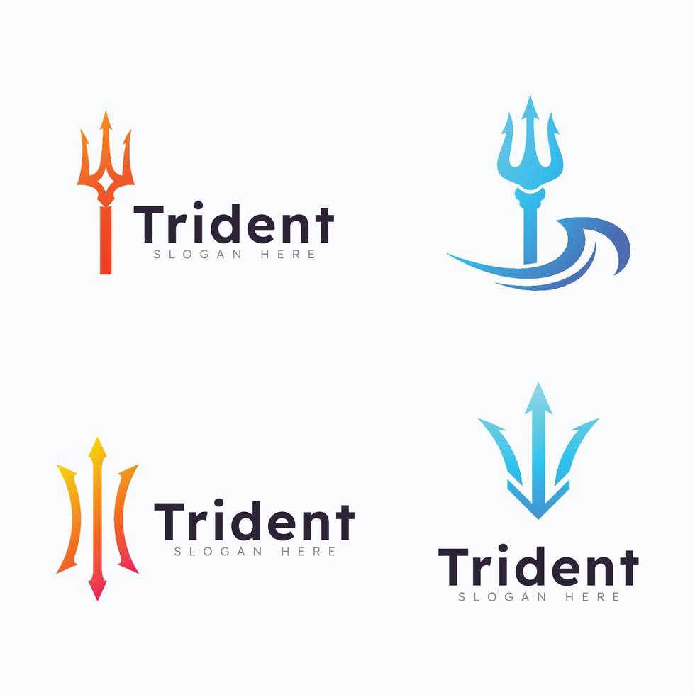 Ilustración de vector de plantilla de logotipo de tridente