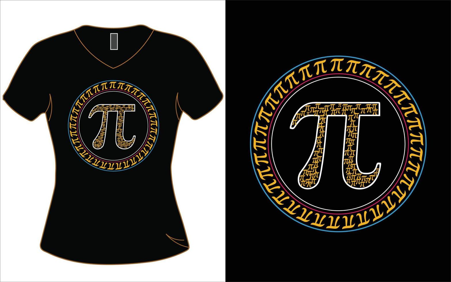 Happy Pi day T-shirt design. vector