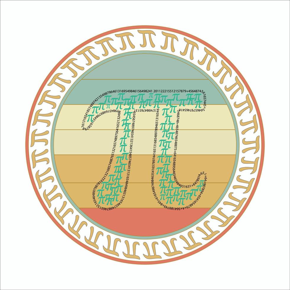 Happy Pi day T-shirt design. vector