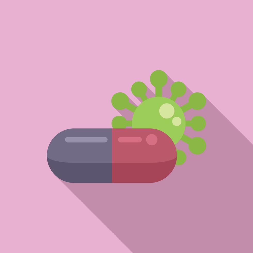 Antibiotic resistance capsule icon flat vector. Bacteria disease vector