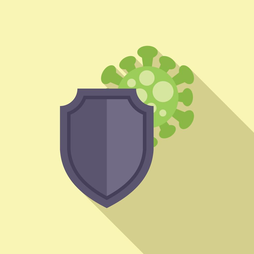 Antibiotic shield icon flat vector. Bacteria drug vector