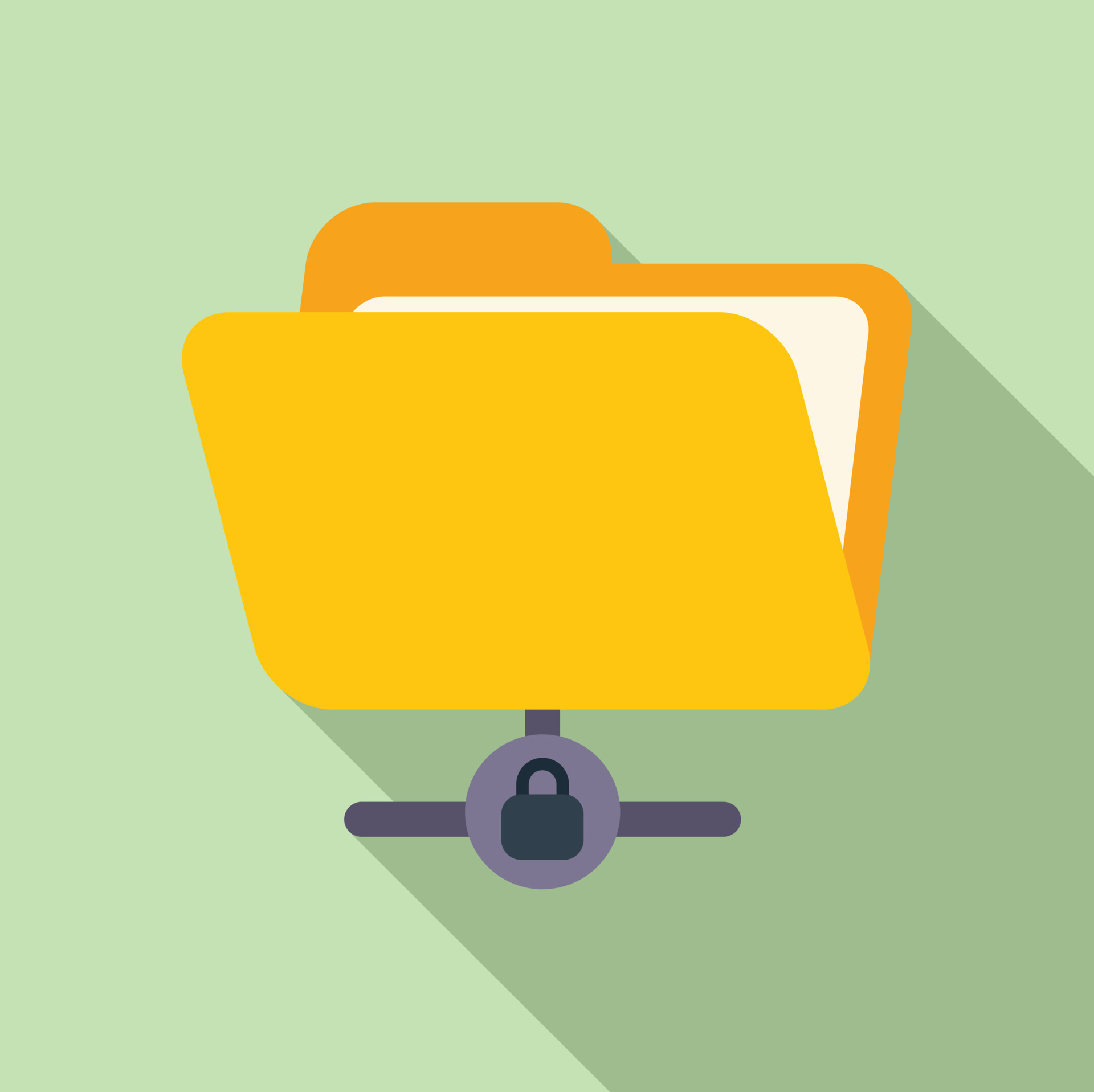 Network folder password protection icon flat vector. Personal login