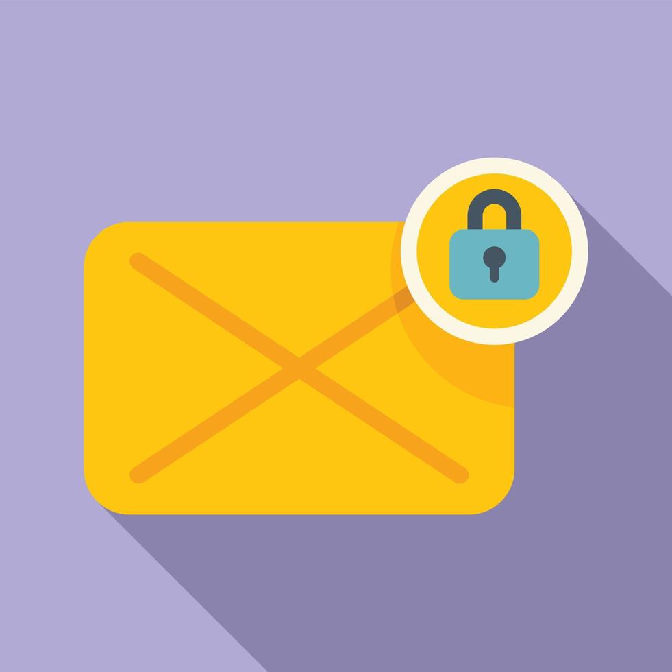 Mail message password protection icon flat vector. Service log vector