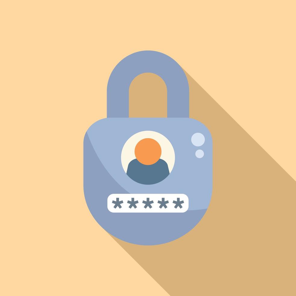 Account password protection icon flat vector. Personal laptop vector