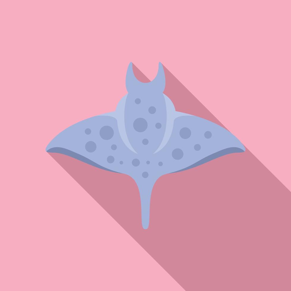 agua mantarraya icono plano vector. animal pescado vector