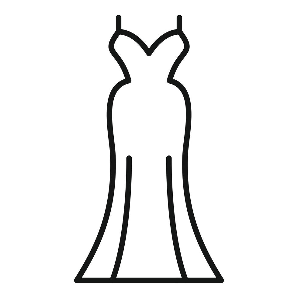 Fashion wedding dress icon outline vector. Woman shower vector