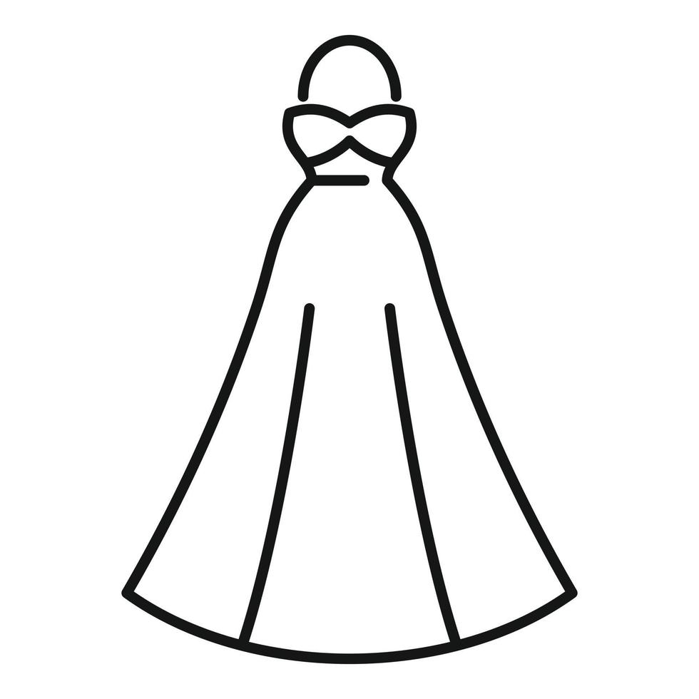 Wedding dress boutique icon outline vector. White accessories vector