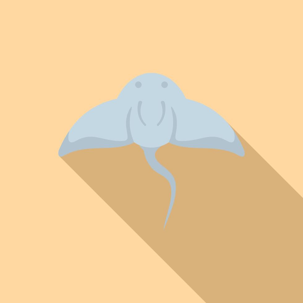 mantarraya animal icono plano vector. pescado rayo vector