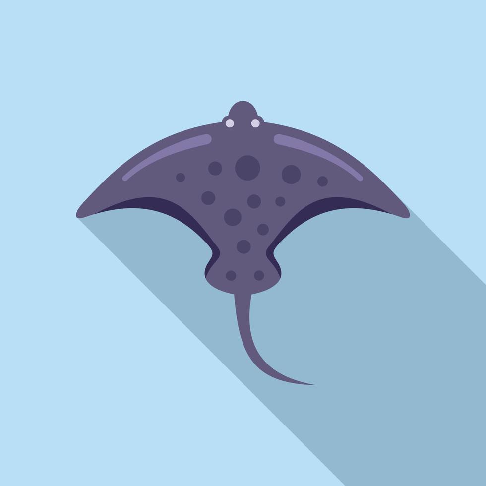 marina mantarraya icono plano vector. pescado animal vector