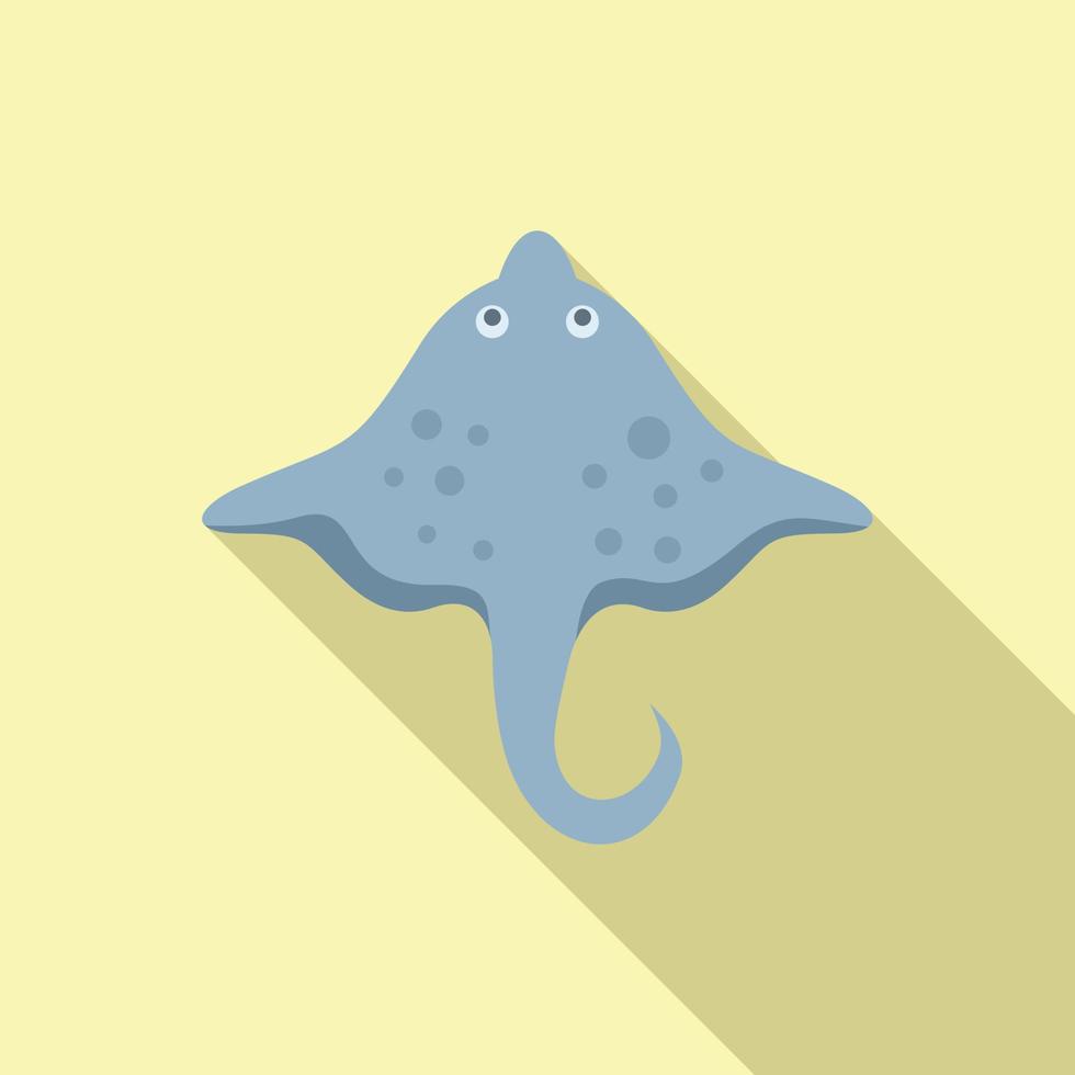 Wildlife stingray icon flat vector. Fish animal vector