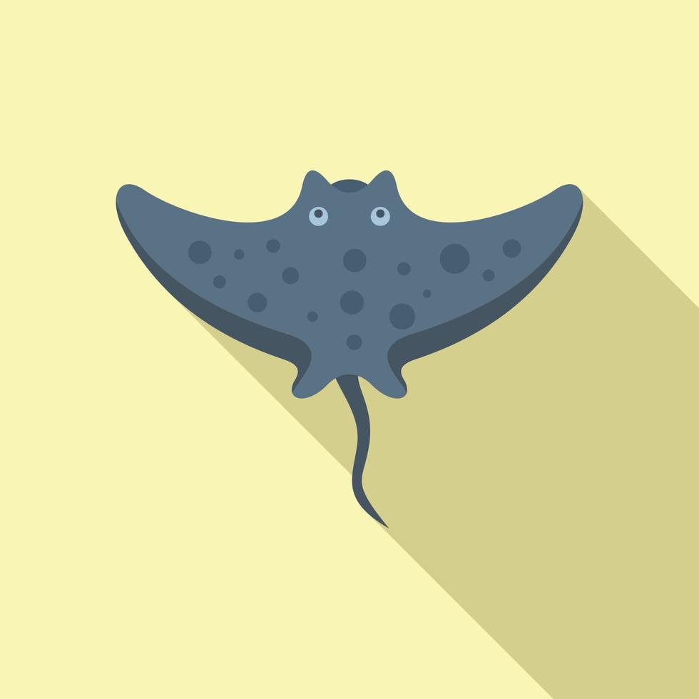 Underwater stingray icon flat vector. Ocean animal vector