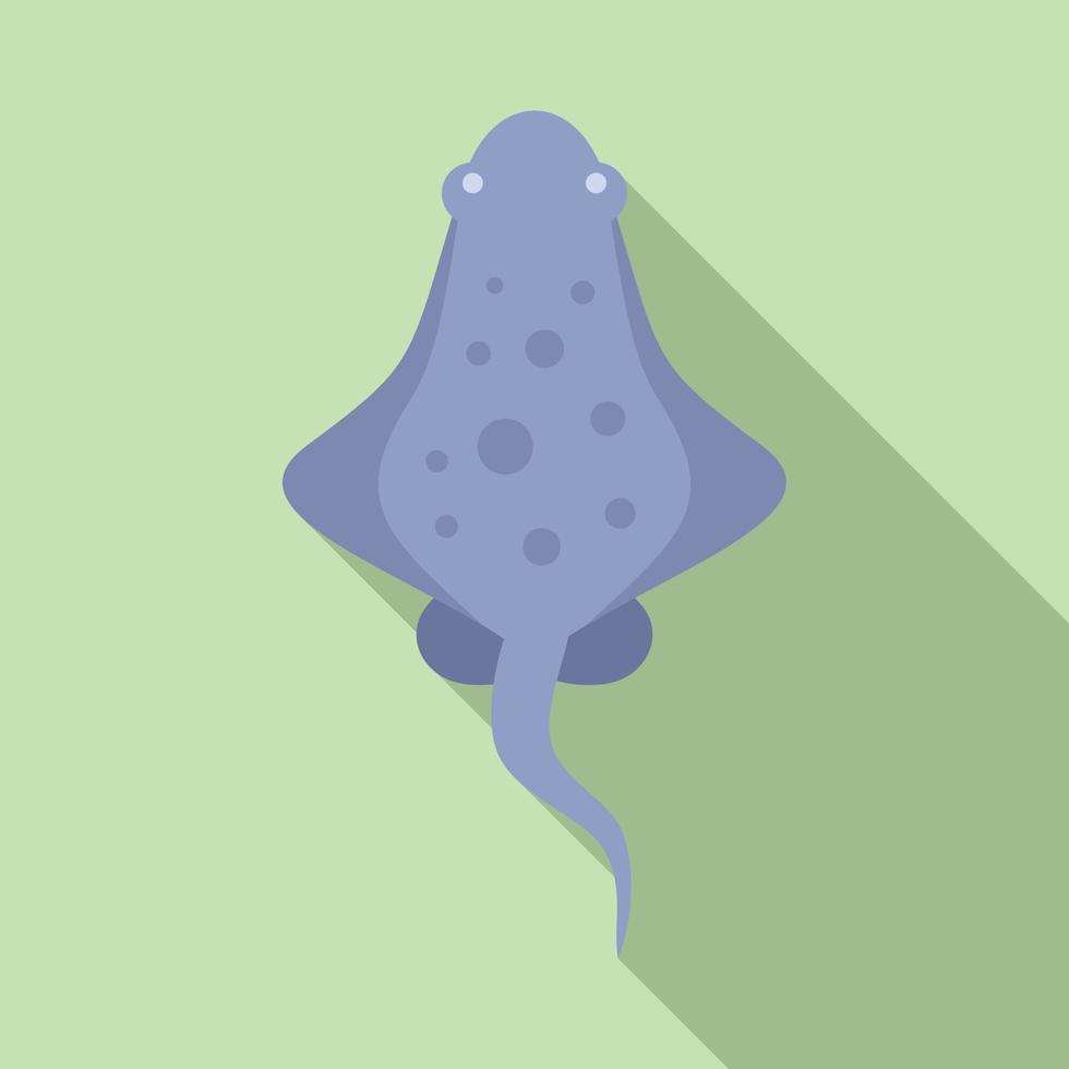 Stingray fish icon flat vector. Animal ray vector