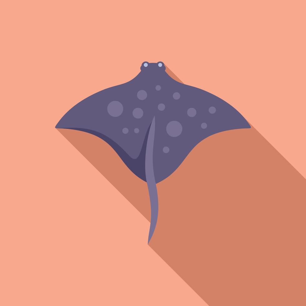 Cute stingray icon flat vector. Fish animal vector
