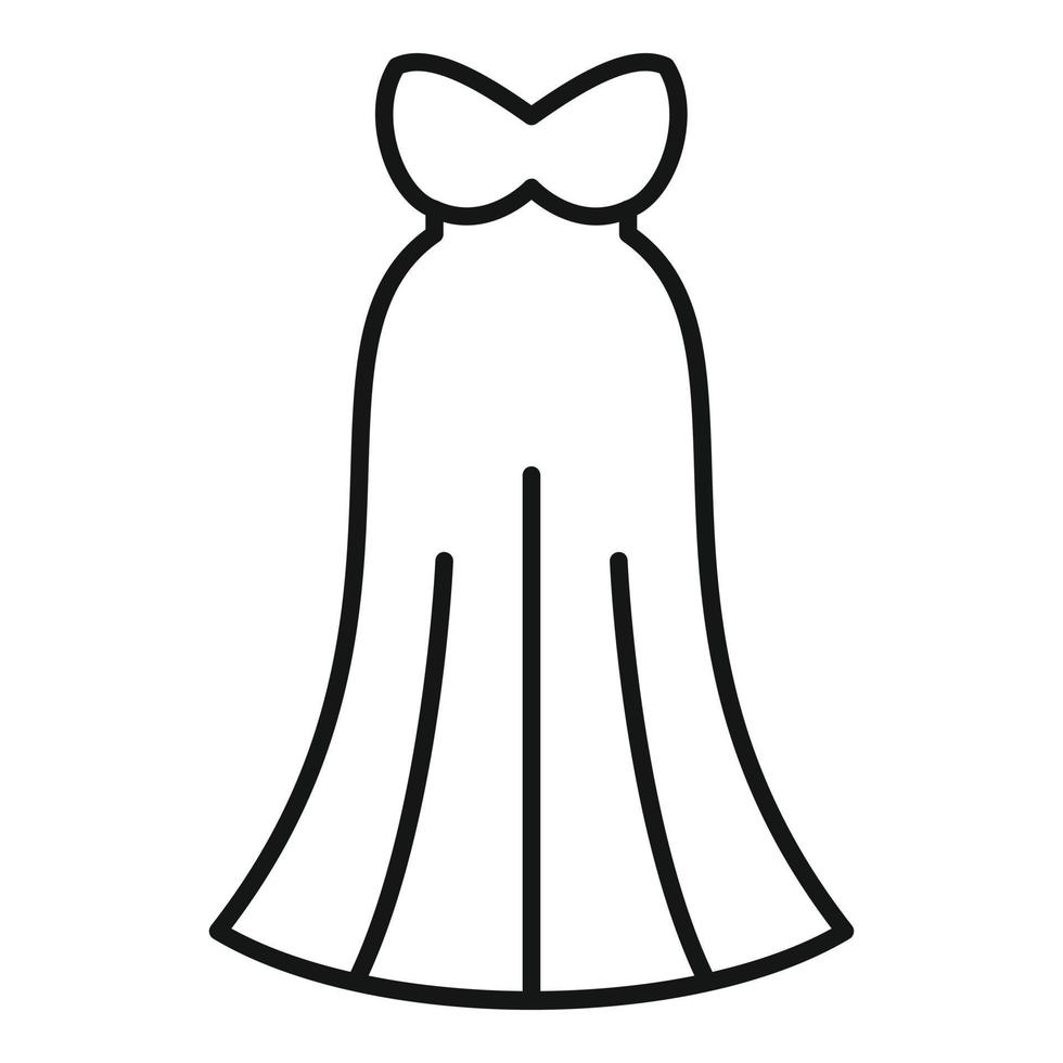 Wedding dress shower icon outline vector. Bride veil vector