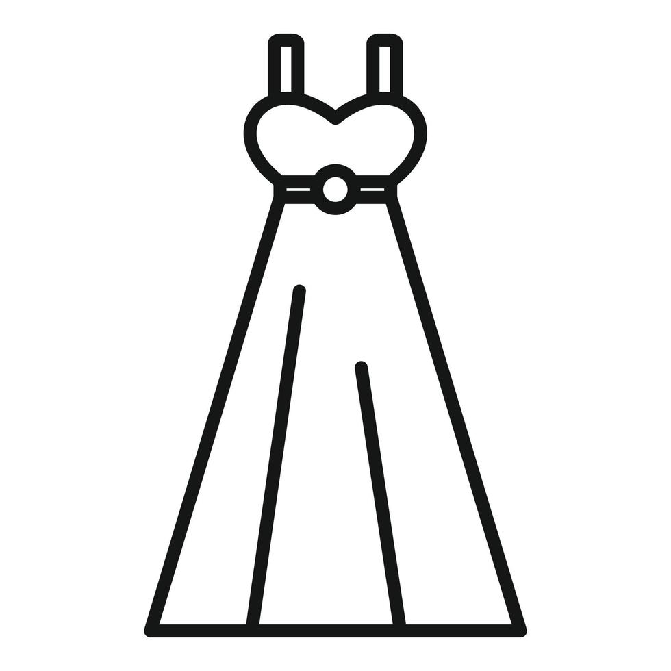 Wedding dress shape icon outline vector. Bridal veil vector