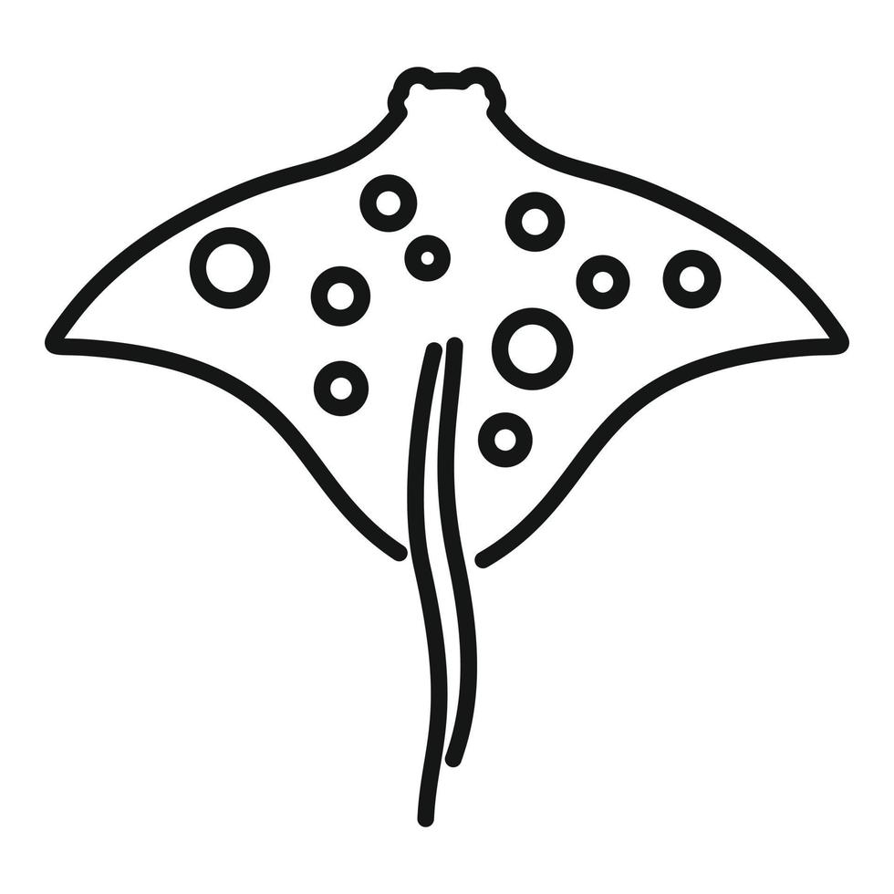 Cute stingray icon outline vector. Fish animal vector