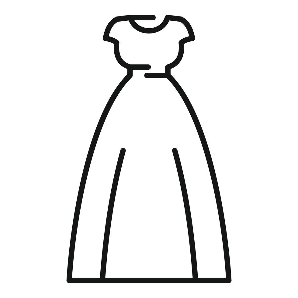 Wedding dress neckline icon outline vector. White bridal vector