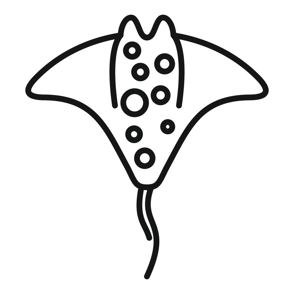 mantarraya pescado icono contorno vector. animal rayo vector