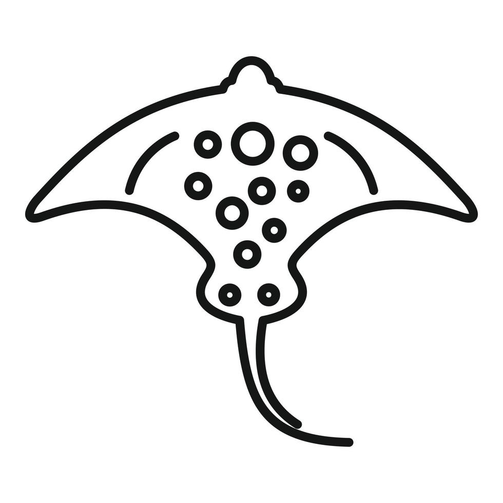 marina mantarraya icono contorno vector. pescado animal vector