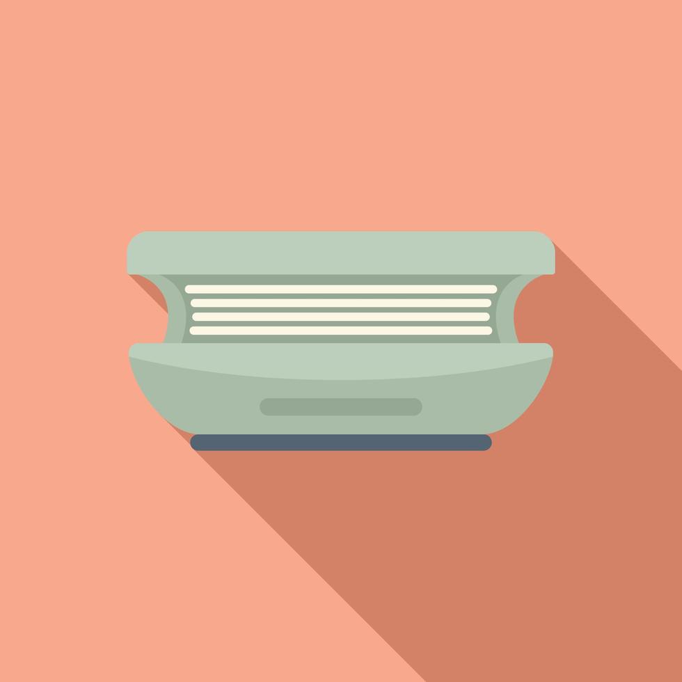 Light solarium icon flat vector. Spa bed vector