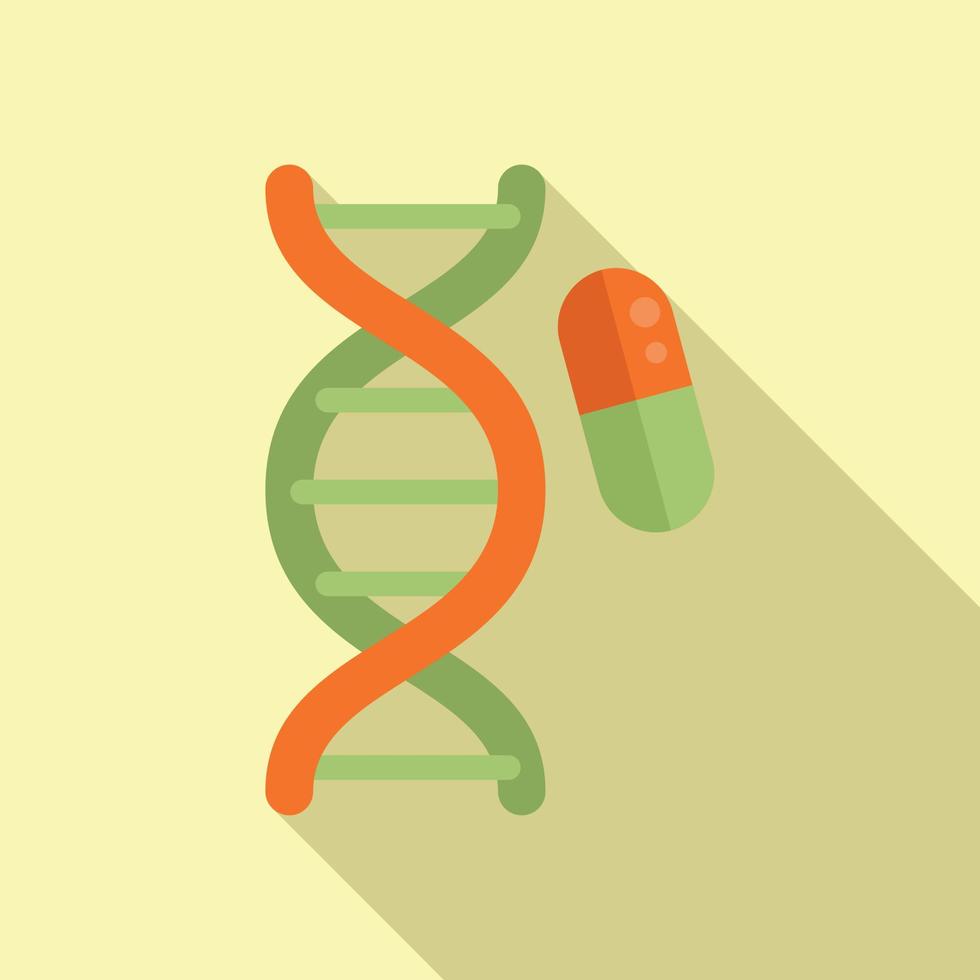 antibiótico adn resistencia icono plano vector. bacterias fármaco vector