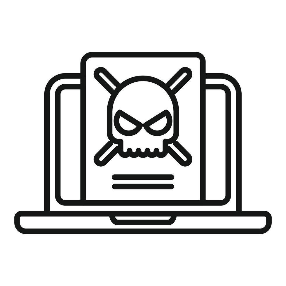 Malware laptop icon outline vector. Virus error vector