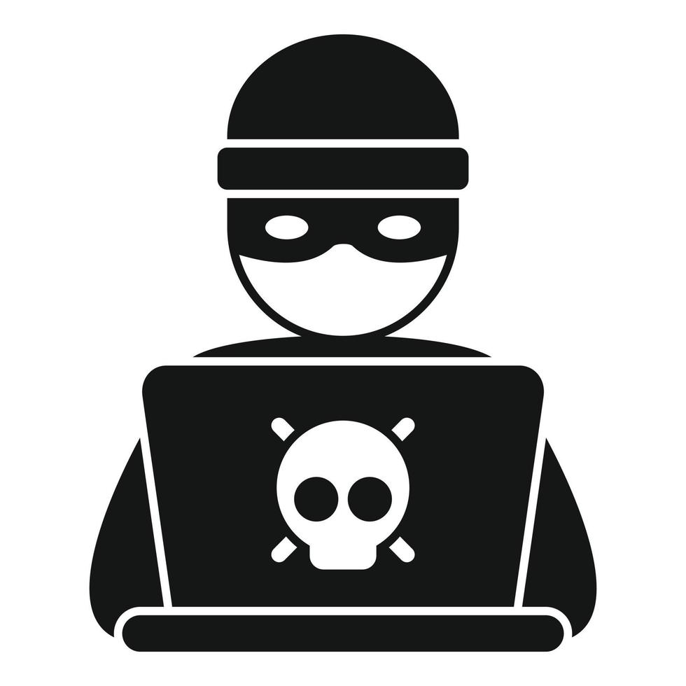 Hacker working icon simple vector. Online report vector