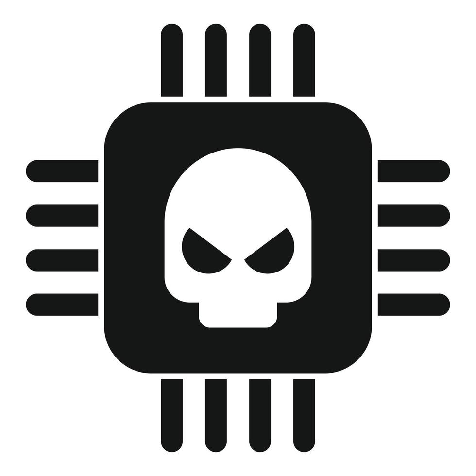 Processor malware icon simple vector. Virus error vector