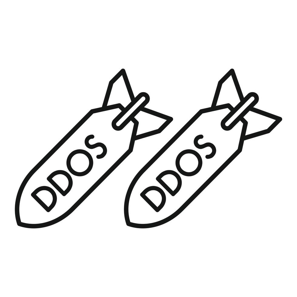Doos attack bomb icon outline vector. Laptop error vector