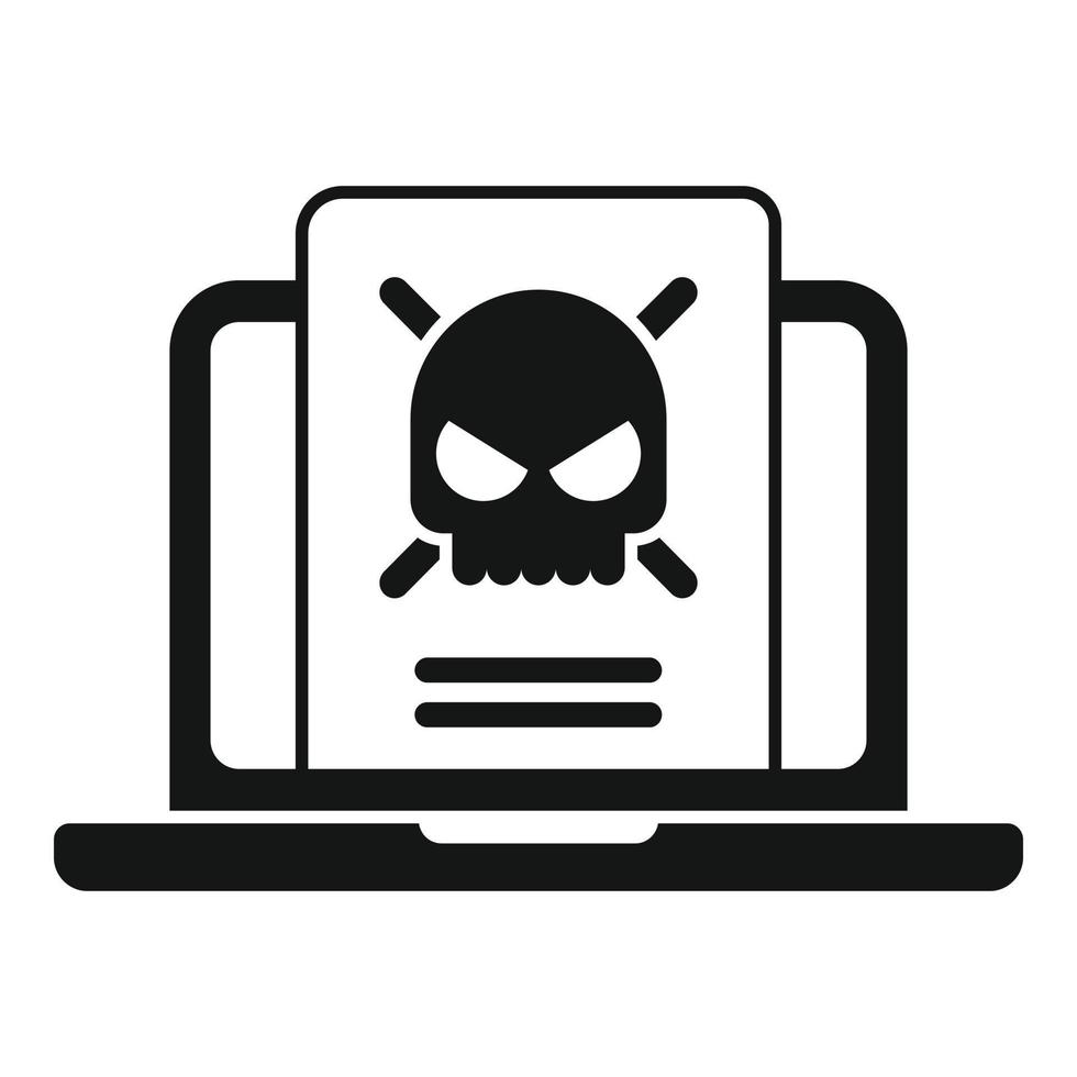 Malware laptop icon simple vector. Virus error vector