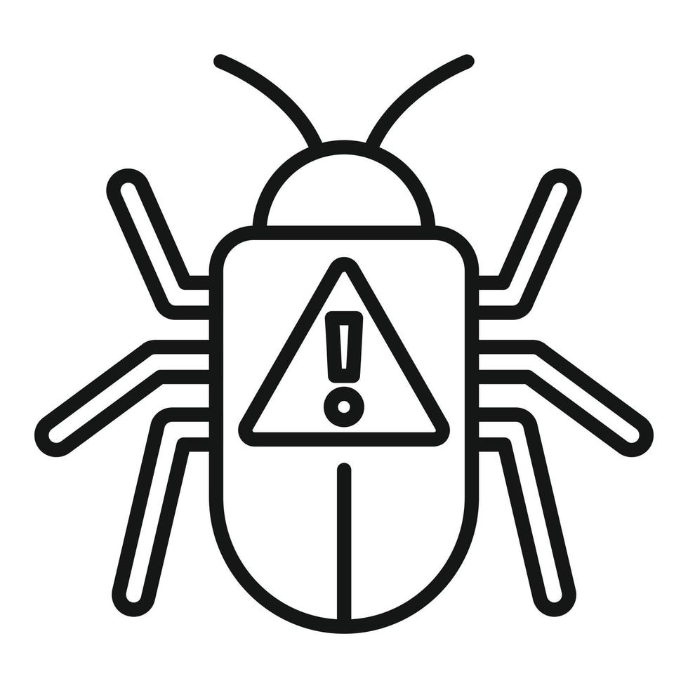 Online bug icon outline vector. Virus error vector