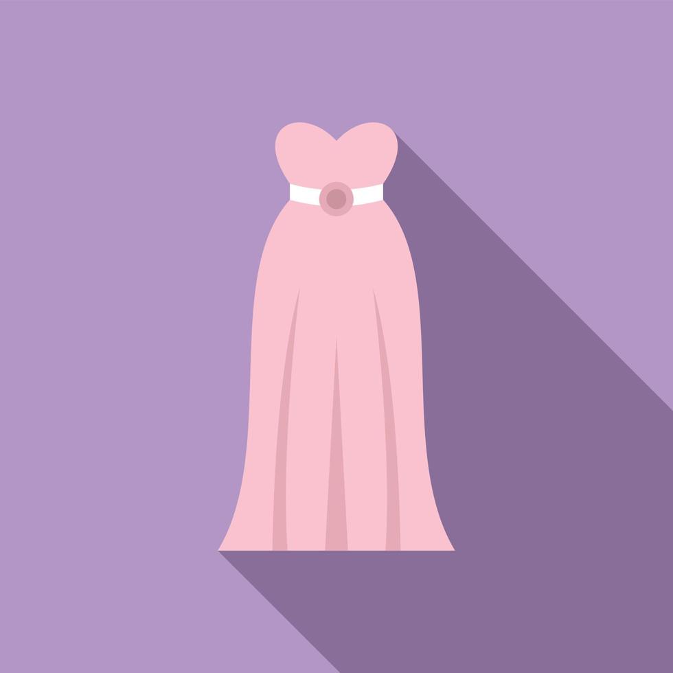 Lady wedding dress icon flat vector. Woman shower vector