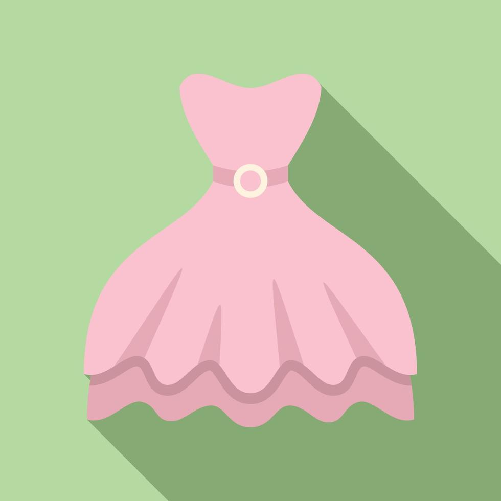 Wedding dress icon flat vector. Bride veil vector