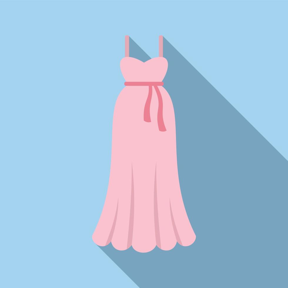Glamour wedding dress icon flat vector. Bridal accessories vector