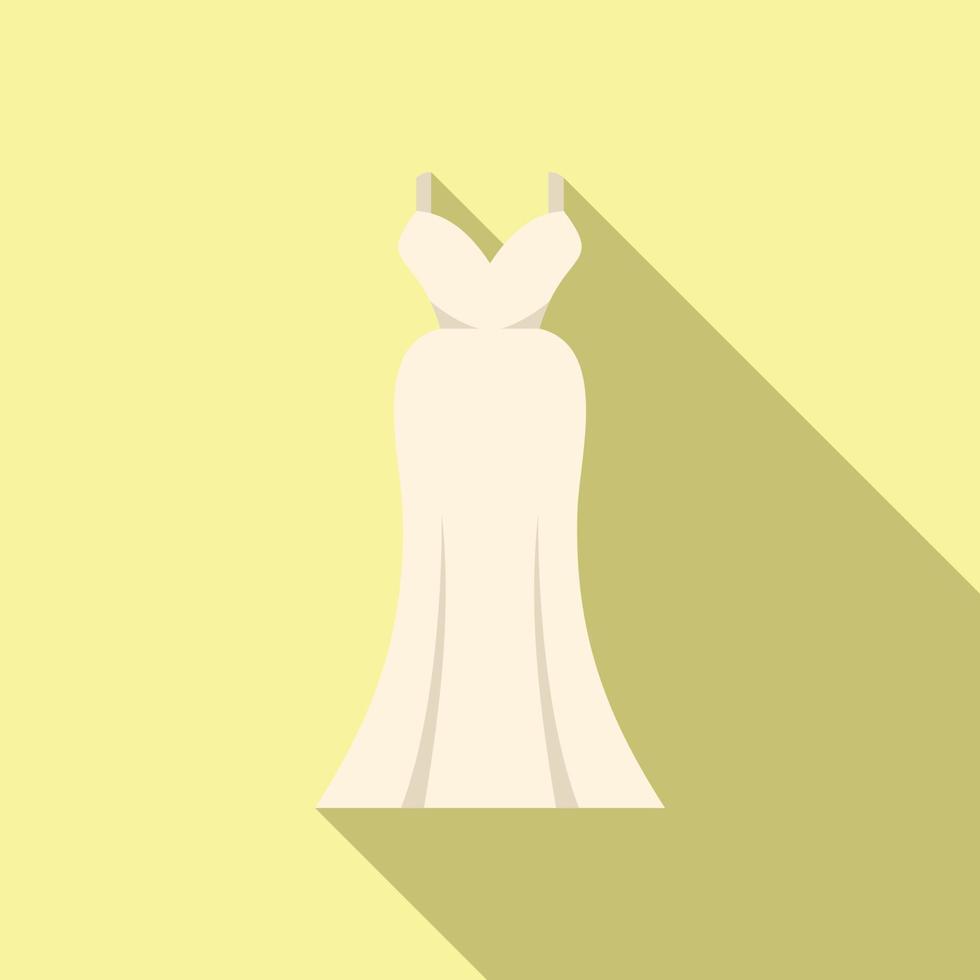 Fashion wedding dress icon flat vector. Woman shower vector