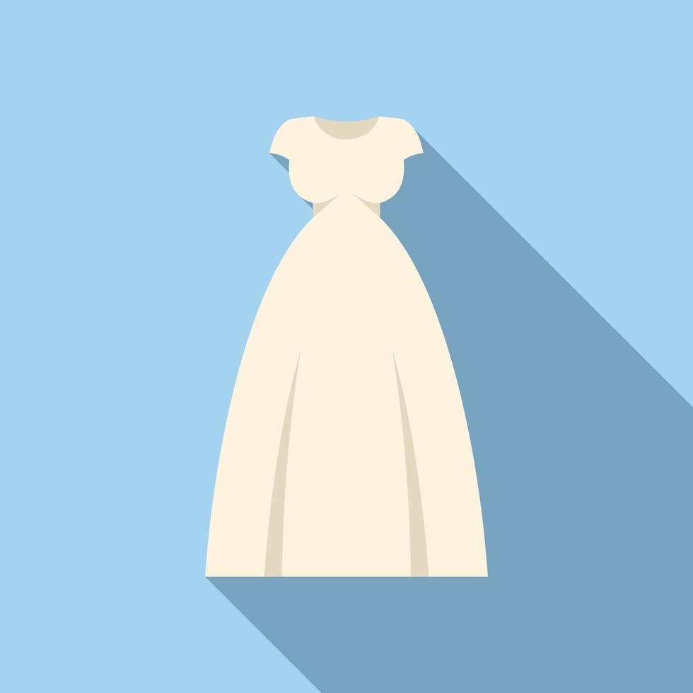 Wedding dress neckline icon flat vector. White bridal vector