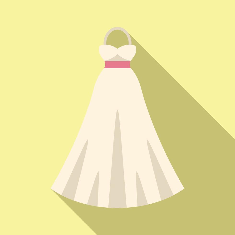 Wedding dress accessories icon flat vector. Bridal veil vector